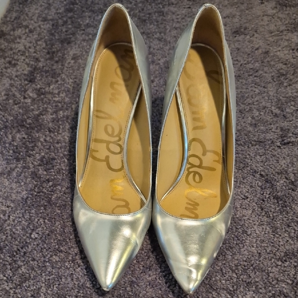 Sam Edelman Metallic Silver Heels
